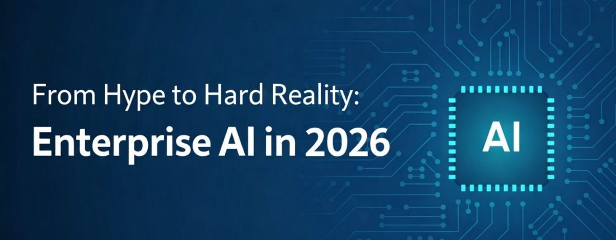 From Hype to Hard Reality with AI graphic on blue background